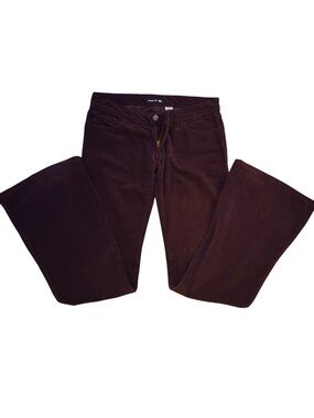 Frankie B. Corduroy Flair Leg Pants in Deep Wine